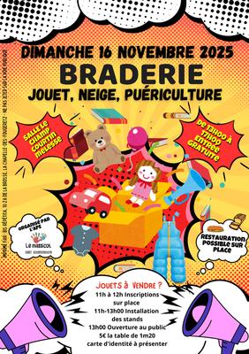 Braderie du jouet, neige, puericulture