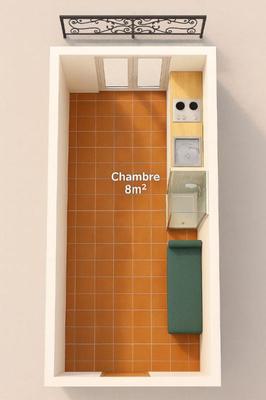 Appartement - 8 m² - 1 pièce