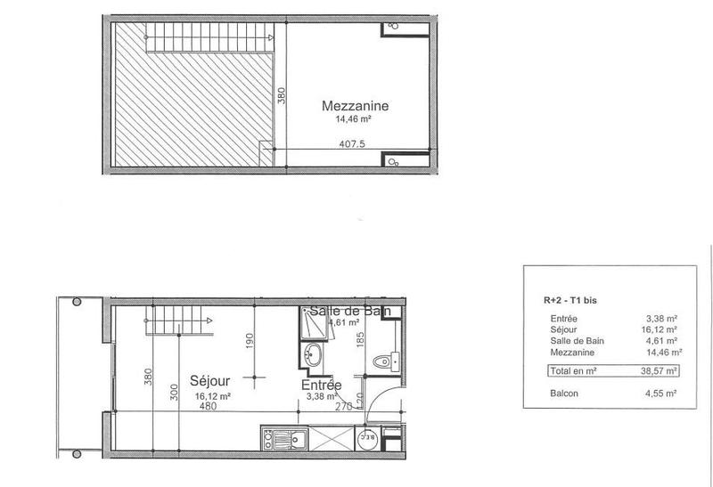 Appartement - 38 m² - 2 pièces