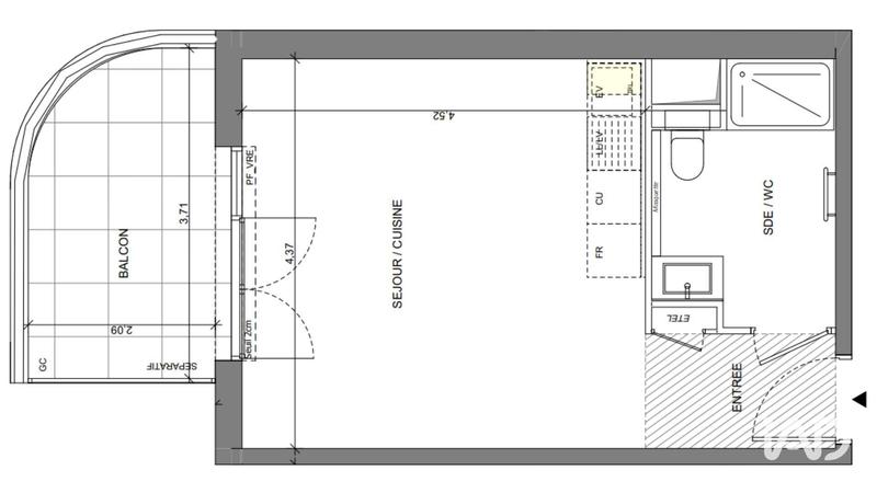 Appartement - 28 m² - 1 pièce