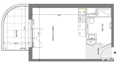 Appartement - 28 m² - 1 pièce