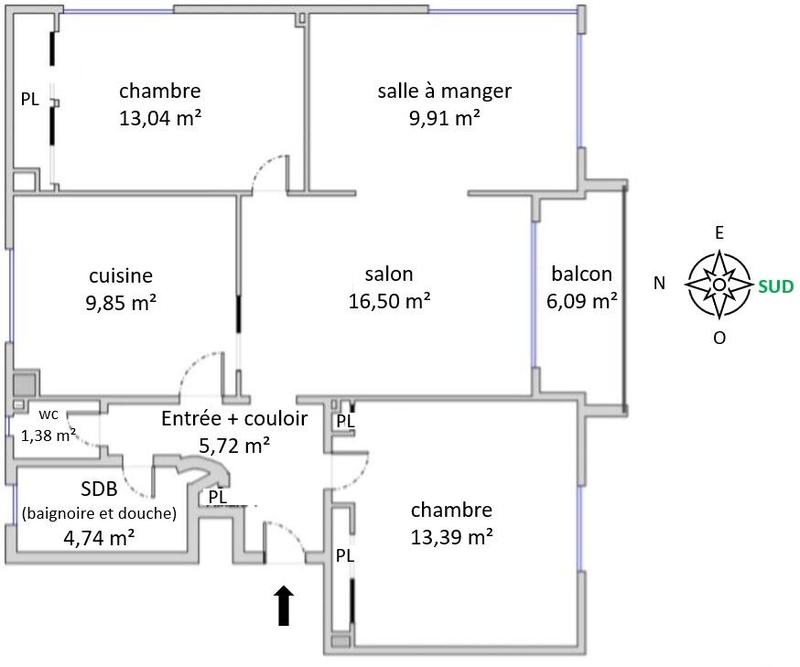 Appartement - 75 m² - 4 pièces