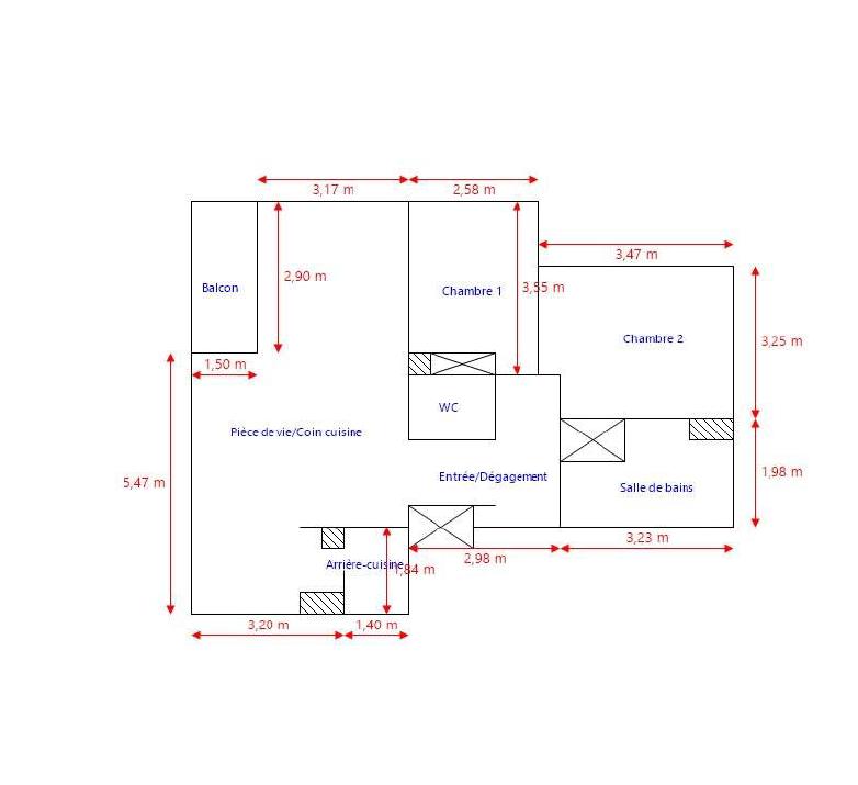Appartement - 69 m² - 3 pièces