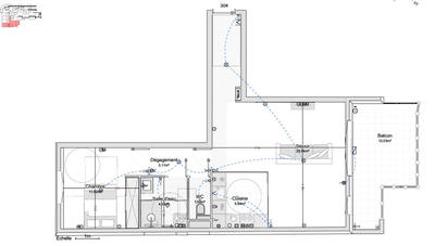 Appartement - 55 m² - 2 pièces