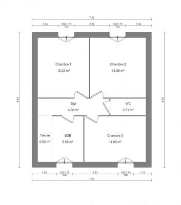 Maison - 101 m² - 1 pièce