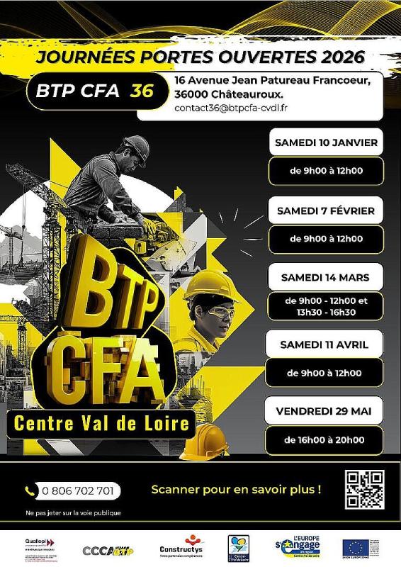 Journées portes ouvertes Cfa Btp 36