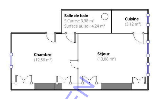 Appartement - 34 m² - 2 pièces