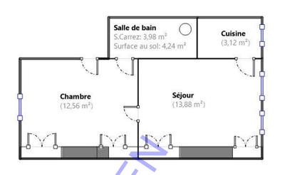 Appartement - 34 m² - 2 pièces