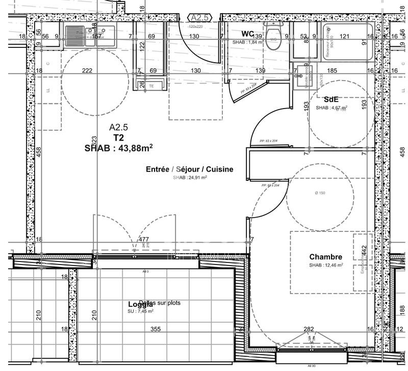 Appartement - 44 m² - 2 pièces