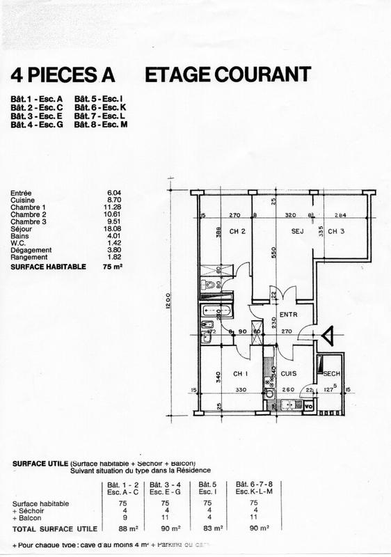Appartement - 76 m² - 4 pièces