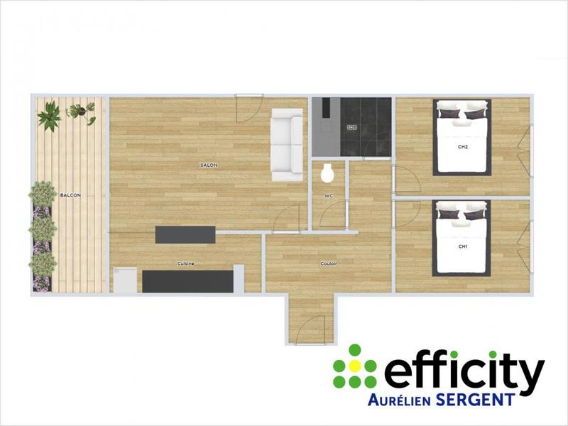 Appartement - 70 m² - 3 pièces