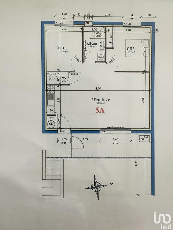 Appartement - 61 m² - 3 pièces