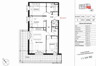 Appartement - 78 m² - 4 pièces