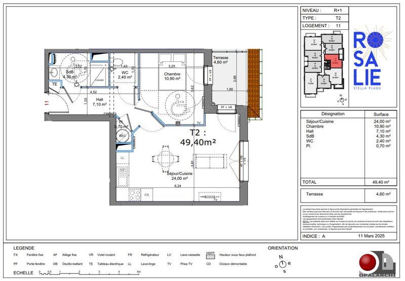 Appartement - 49 m² - 2 pièces