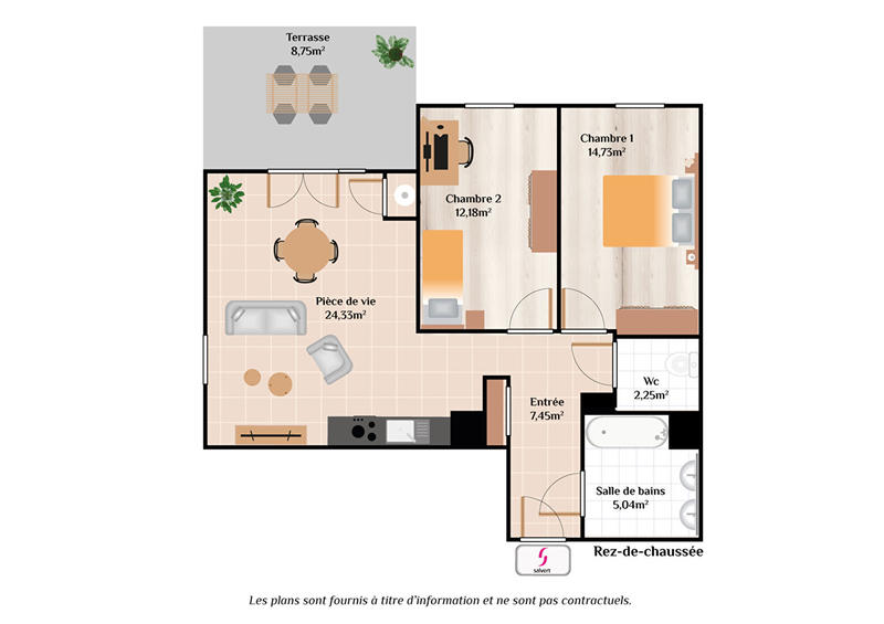 Appartement - 64 m² - 3 pièces
