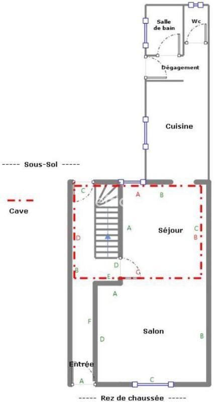 Maison de ville - 100 m² - 4 pièces