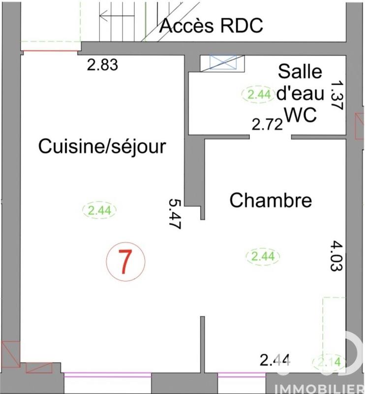 Appartement - 30 m² - 1 pièce