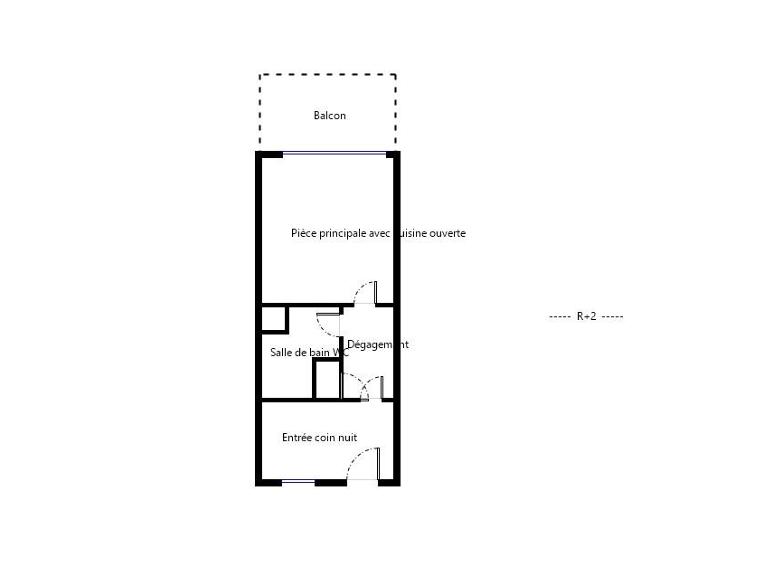 Appartement - 21 m² - 1 pièce