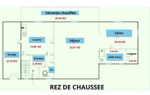 Pavillon - 170 m² - 6 pièces