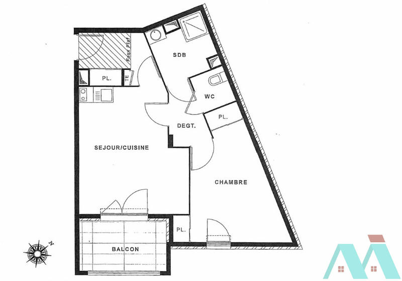 Appartement - 47 m² - 2 pièces