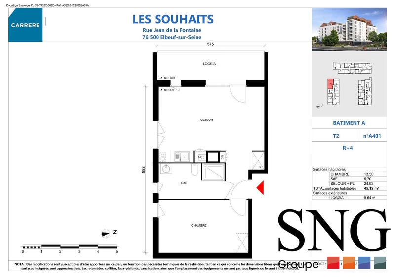 Appartement - 45 m² - 2 pièces