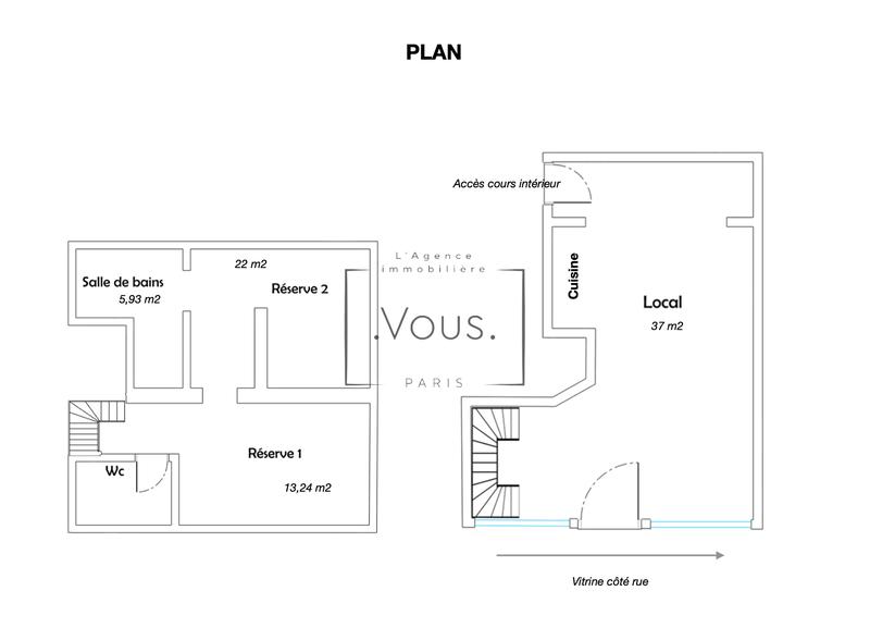 Local commercial - 79 m² - 3 pièces