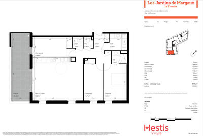 Appartement - 88 m² - 4 pièces