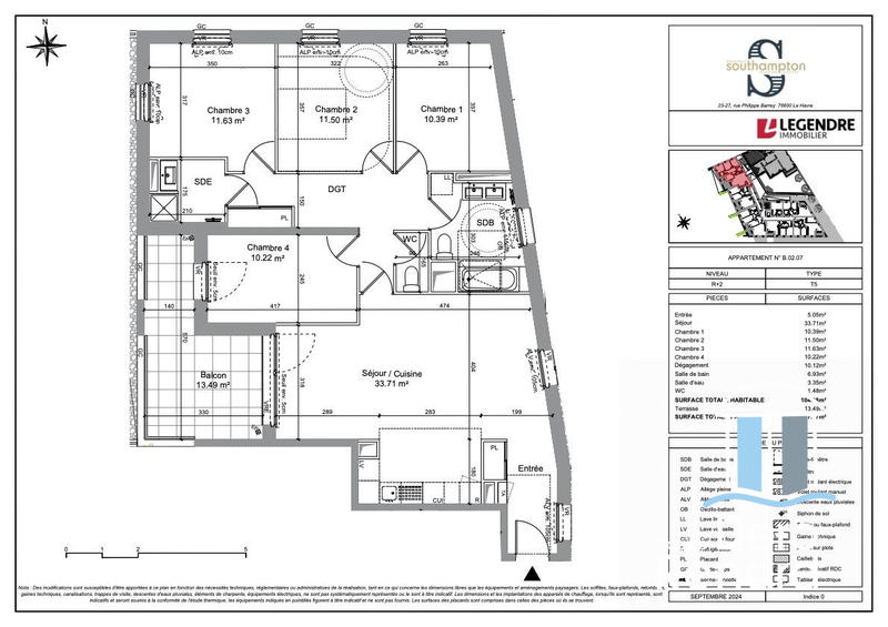 Appartement - 104 m² - 5 pièces