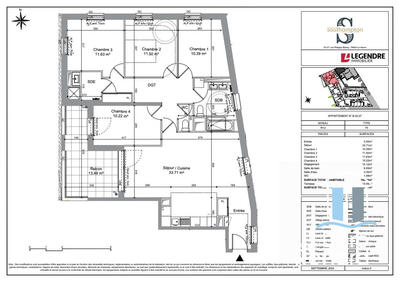 Appartement - 104 m² - 5 pièces