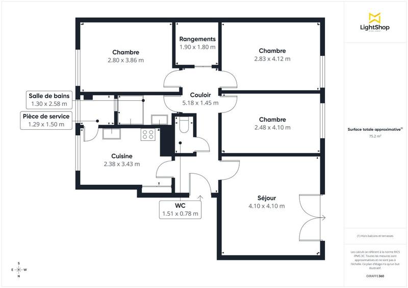 Appartement - 75 m² - 4 pièces