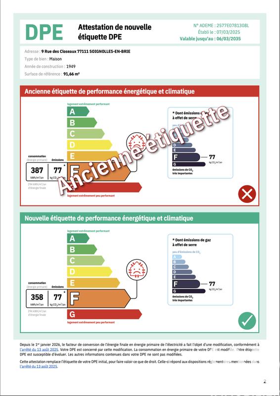 Maison - 92 m² - 5 pièces