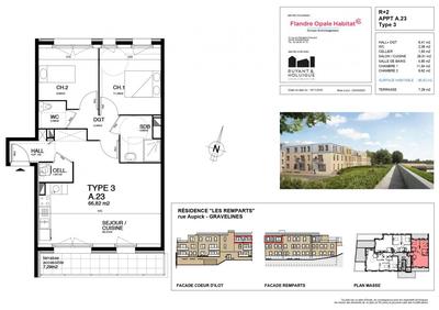 Appartement - 66 m² - 3 pièces