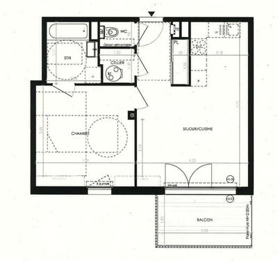 Appartement - 46 m² - 2 pièces