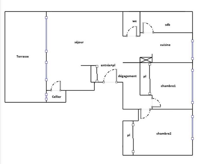 Appartement - 82 m² - 3 pièces