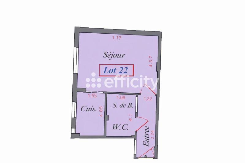 Appartement ancien - 20 m² - 1 pièce