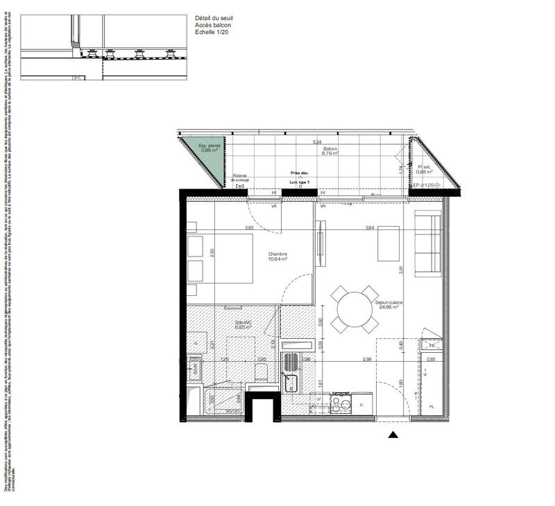 Appartement - 46 m² - 2 pièces