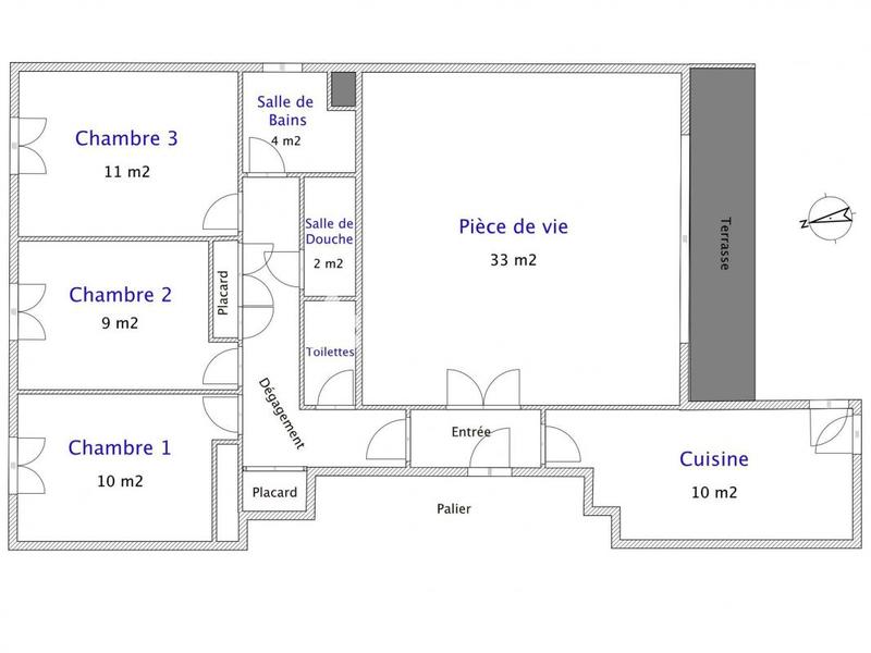 Appartement - 95 m² - 4 pièces