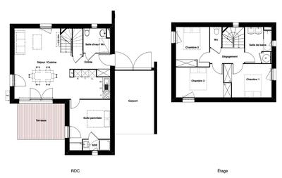 Maison contemporaine - 100 m² - 5 pièces
