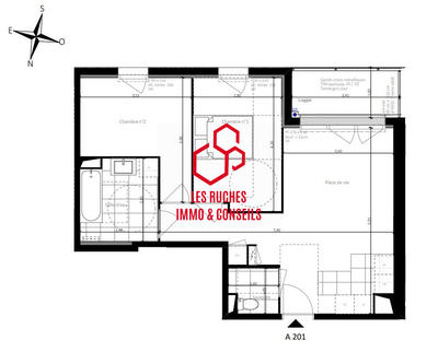 Appartement - 56 m² - 3 pièces