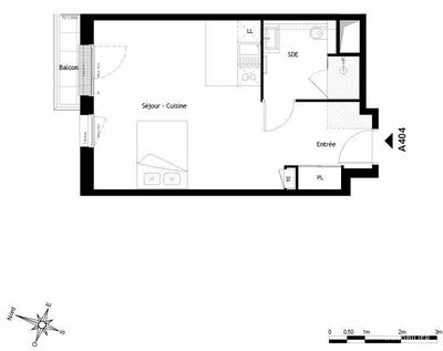 Appartement - 33 m² - 1 pièce