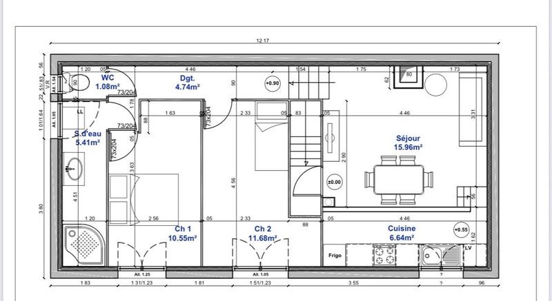 Appartement - 56 m² - 3 pièces