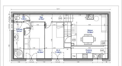 Appartement - 56 m² - 3 pièces