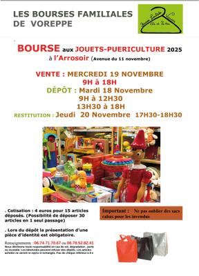 Bourse aux jouets et matériel de puériculture