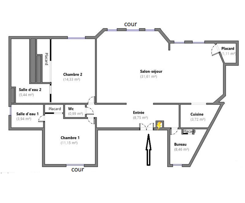 Appartement - 90 m² - 4 pièces