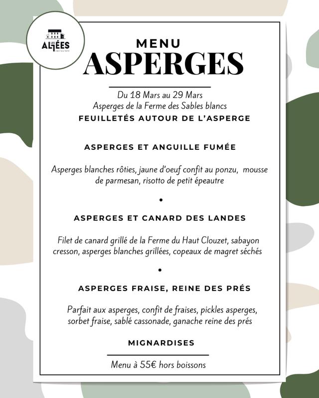 Menu : Asperges en Fête