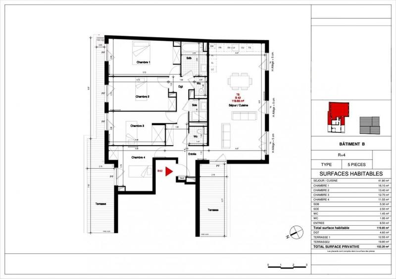 Appartement - 119 m² - 5 pièces