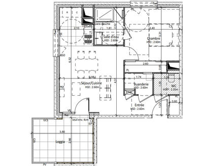 Appartement - 47 m² - 2 pièces