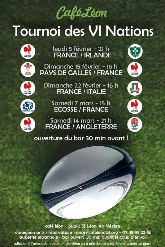 Soirée tournoi des VI nations au Café Léon - France / Irlande