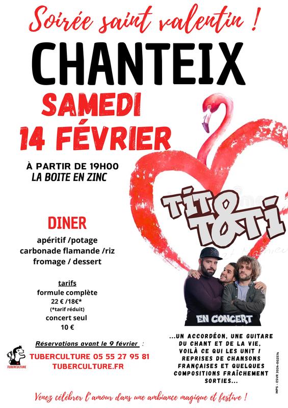 soiree diner concert pour la St Valentin