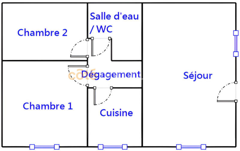 Appartement - 36 m² - 3 pièces